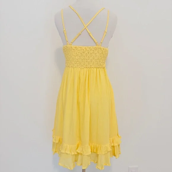 Listicle Yellow Lace Babydoll Sundress - Picture 4 of 6